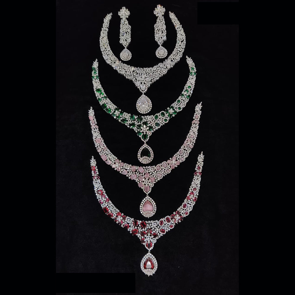 Manisha Jewellery Radiant American Diamond Necklace Set For Special Occassions
