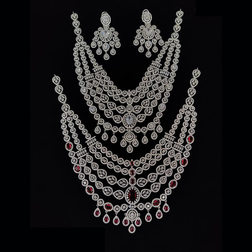 Manisha Jewellery Dazzling American Diamond Long Necklace Set