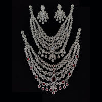 Manisha Jewellery Dazzling American Diamond Long Necklace Set