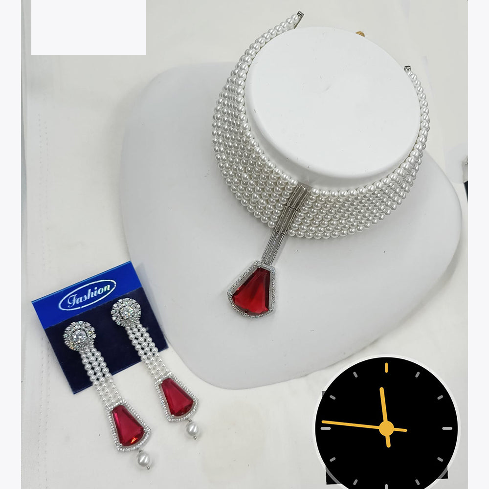 Manisha Jewellery Radiant American Diamond Choker Necklace Set For Special Occassions