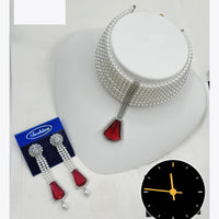 Manisha Jewellery Radiant American Diamond Choker Necklace Set For Special Occassions