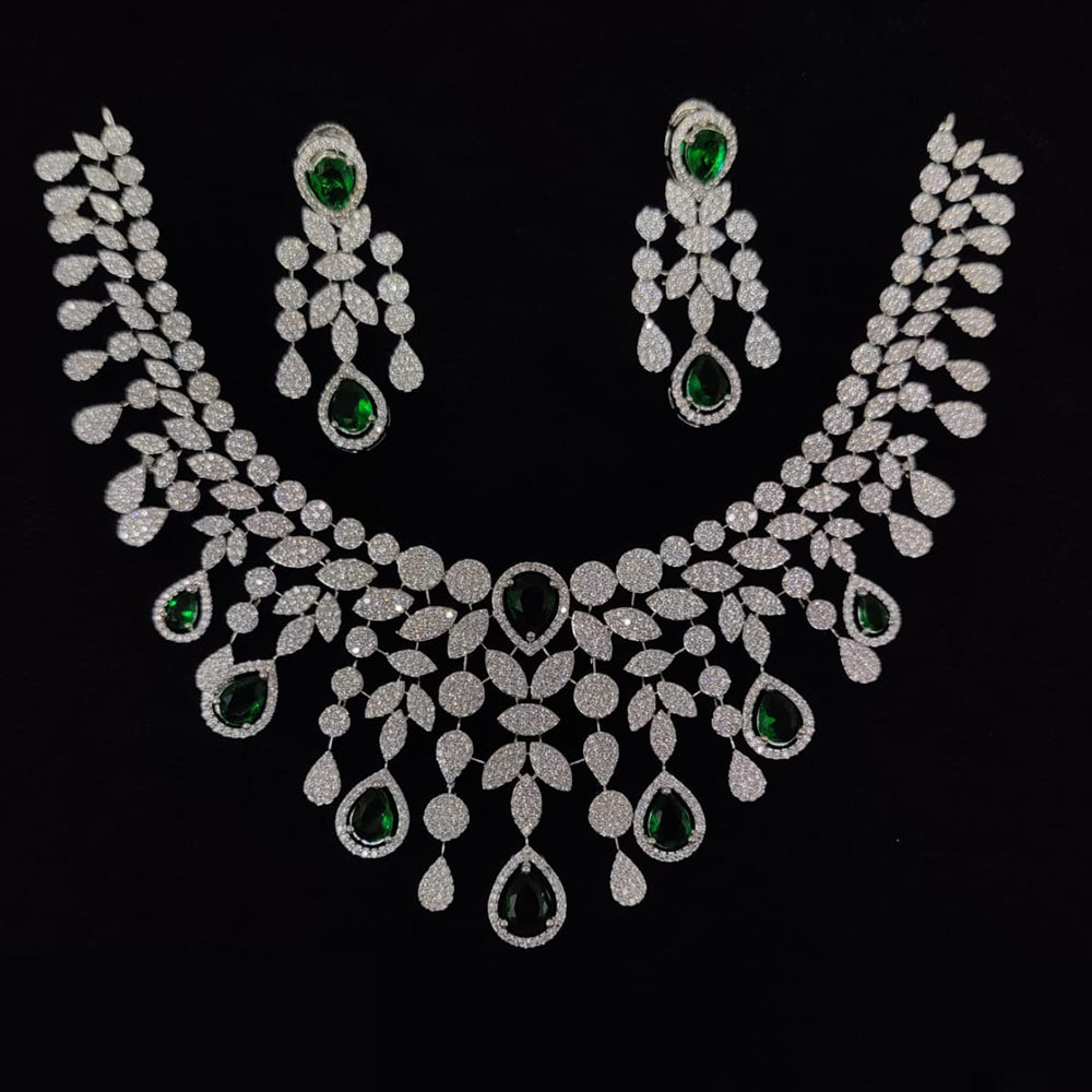 Manisha Jewellery Radiant American Diamond Necklace Set For Special Occassions