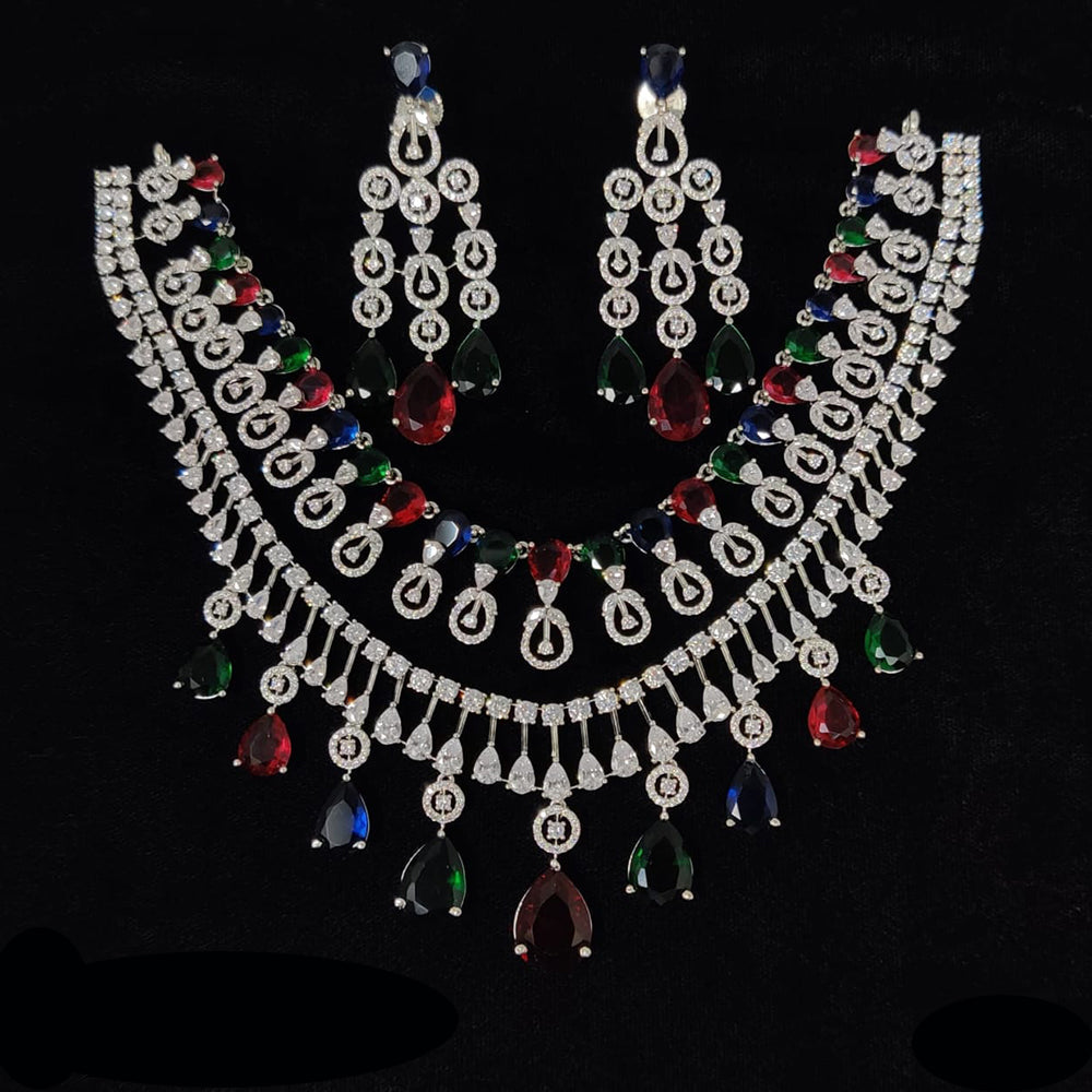 Manisha Jewellery Radiant American Diamond Necklace Set For Special Occassions