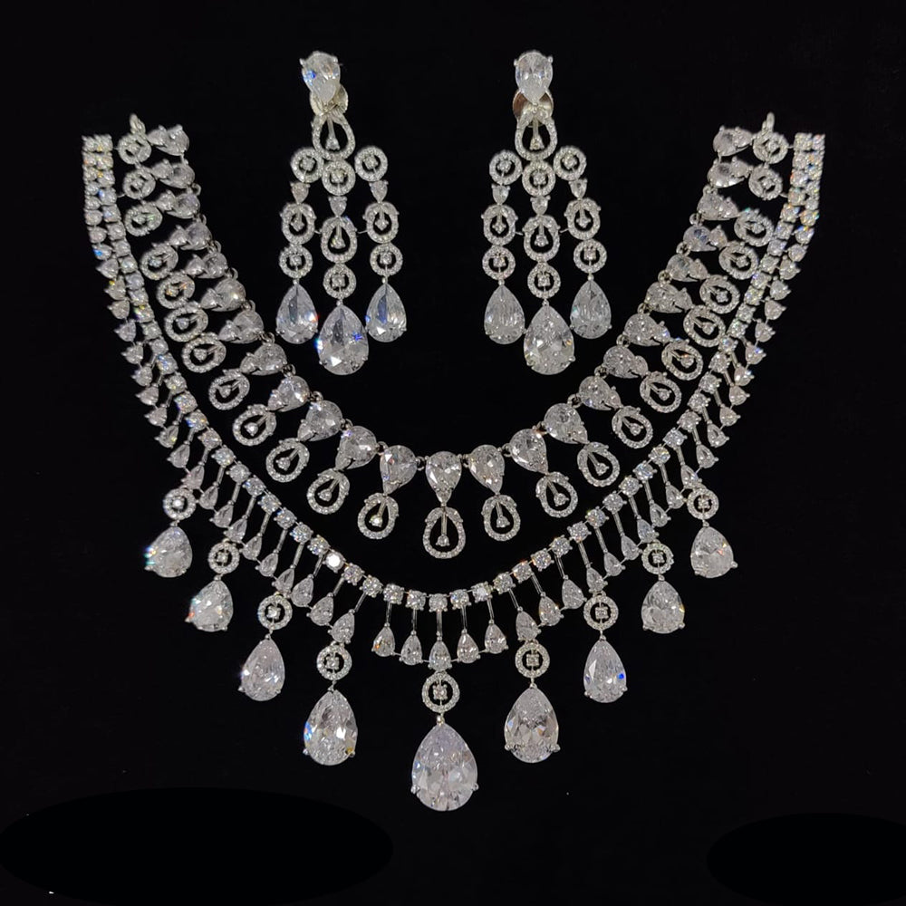 Manisha Jewellery Radiant American Diamond Necklace Set For Special Occassions