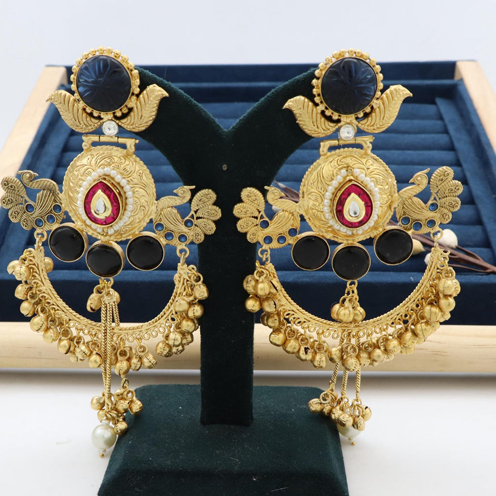 Manisha Jewellery Festive Wear Antique Finish Brass Earrings with Ghungroo Work