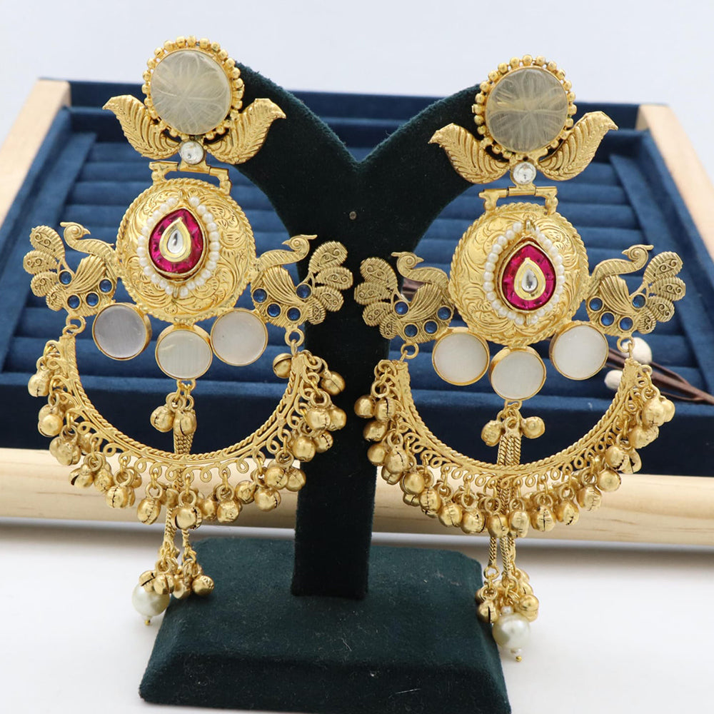 Manisha Jewellery Festive Wear Antique Finish Brass Earrings with Ghungroo Work