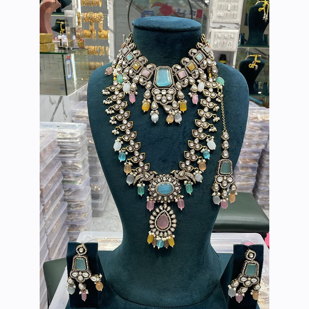 Manisha Jewellery Styled to Shine Crystal Stone And Beads Elegant  Necklace Set