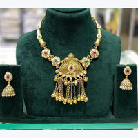 Manisha Jewellery Luxurious Pota and Kundan Choker Necklace with Ghungroo Drops