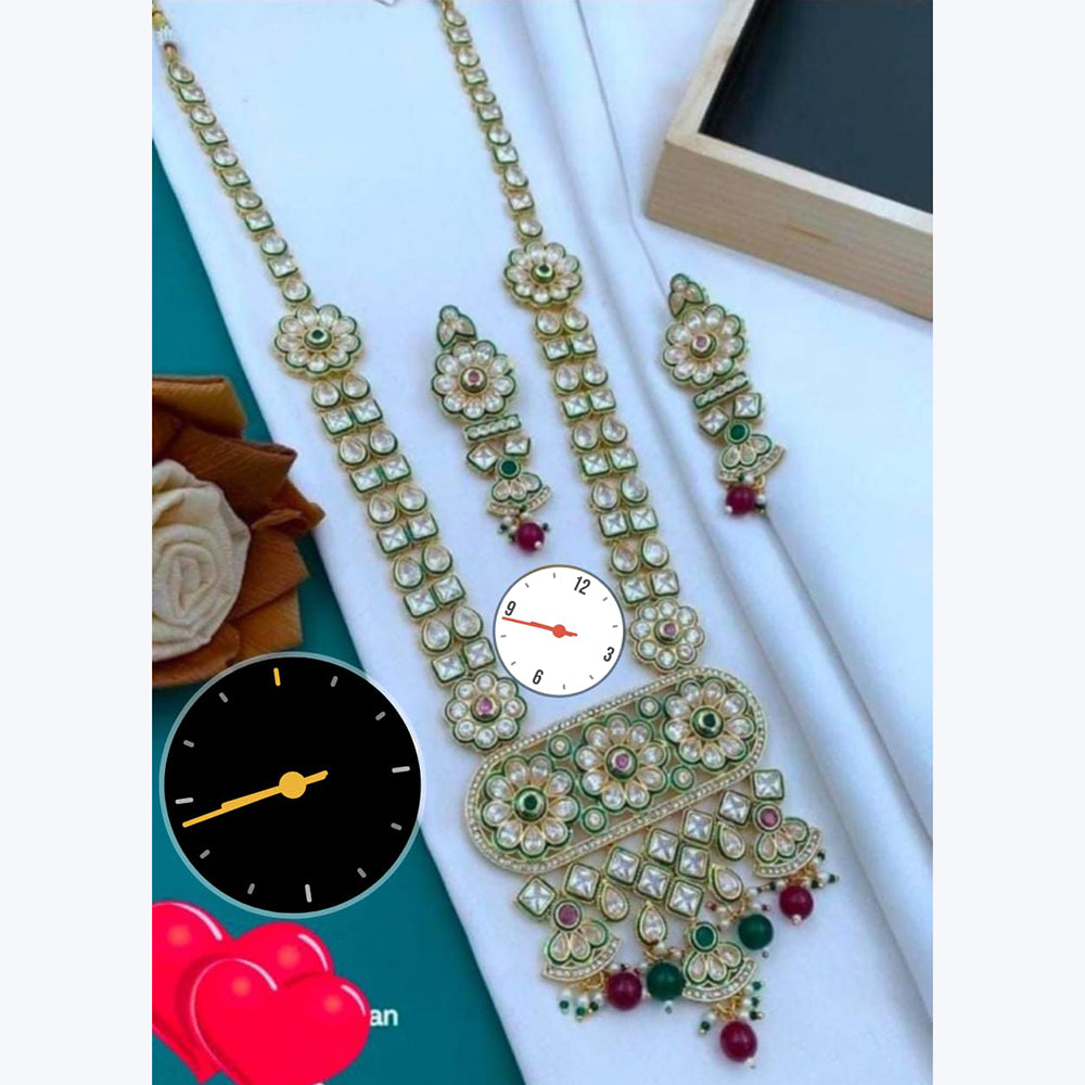 Manisha Jewellery Beautiful Kundan And Beads Long Necklace set