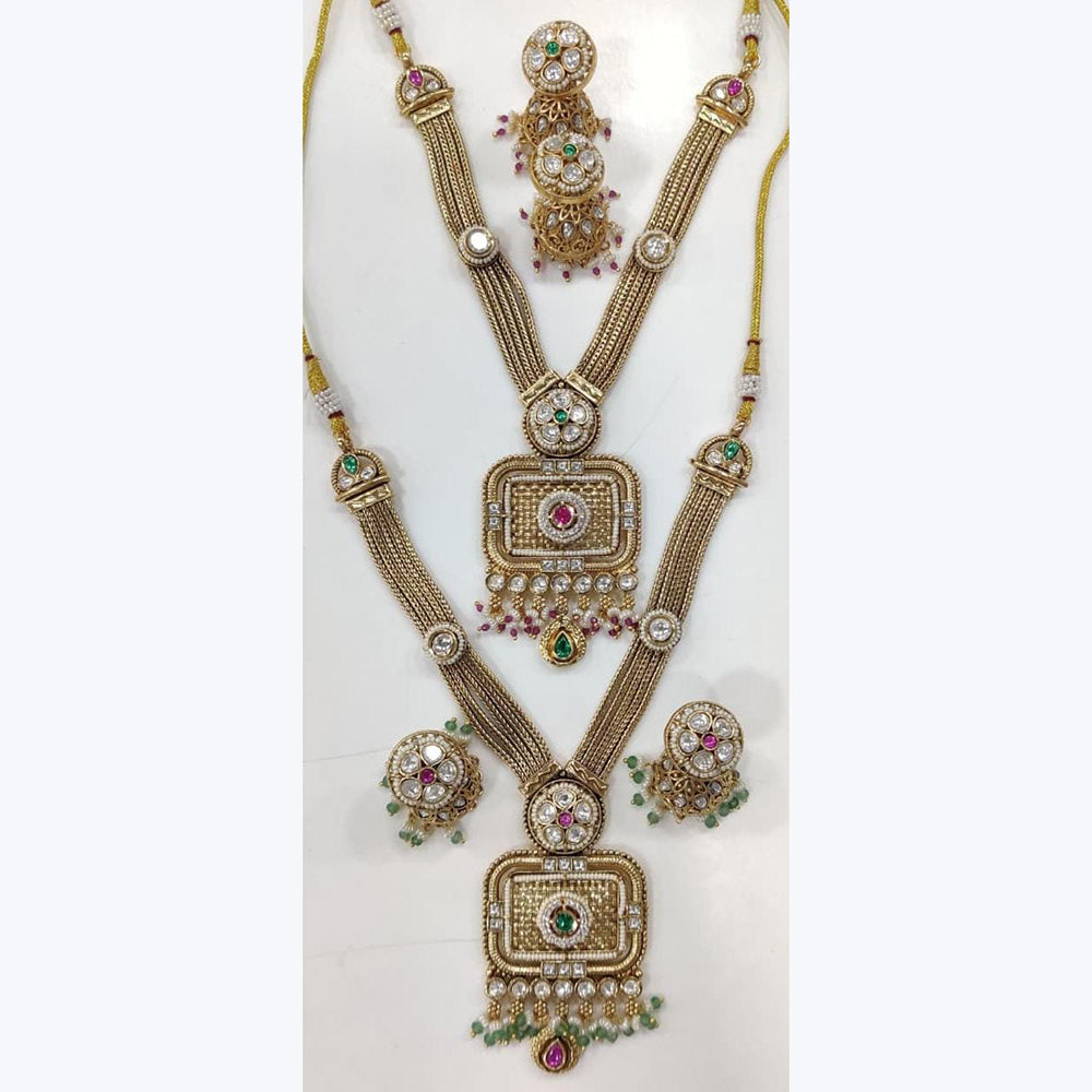 Manisha Jewellery Pearl And Kundan Stone Long Necklace Set