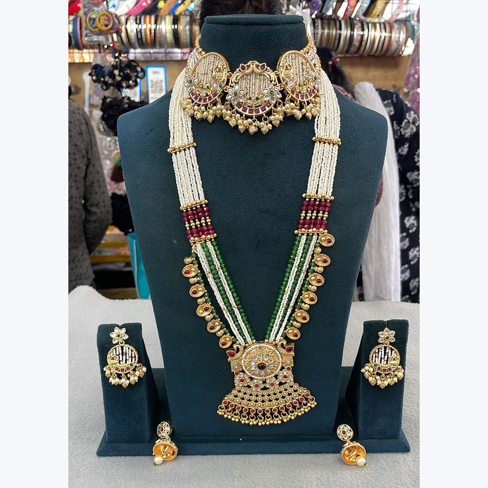 Manisha Jewellery Traditional Designer Kundan & Pearl Double Necklace Set