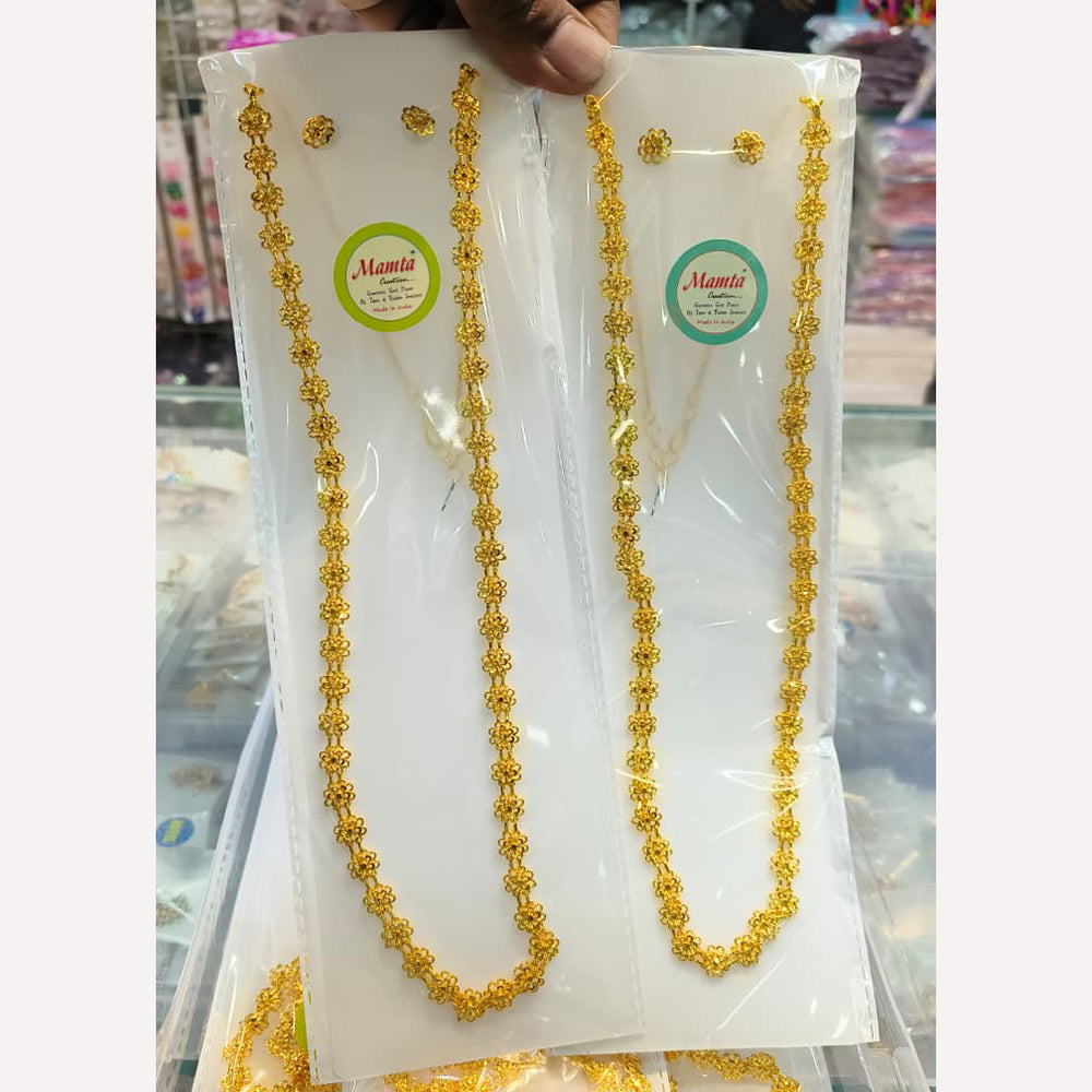 Manisha Jewellery Gold Finish Floral Design Long Necklace Set