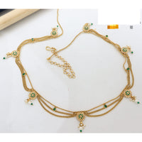 Manisha Jewellery Traditional Pota Stone and Pearl Drops Antique Kamarband