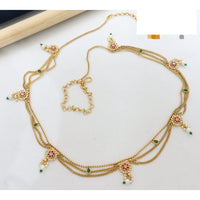 Manisha Jewellery Traditional Pota Stone and Pearl Drops Antique Kamarband