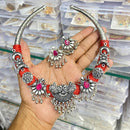 Manisha Jewellery Traditional Oxidized Silver Necklace Set Bird Motif