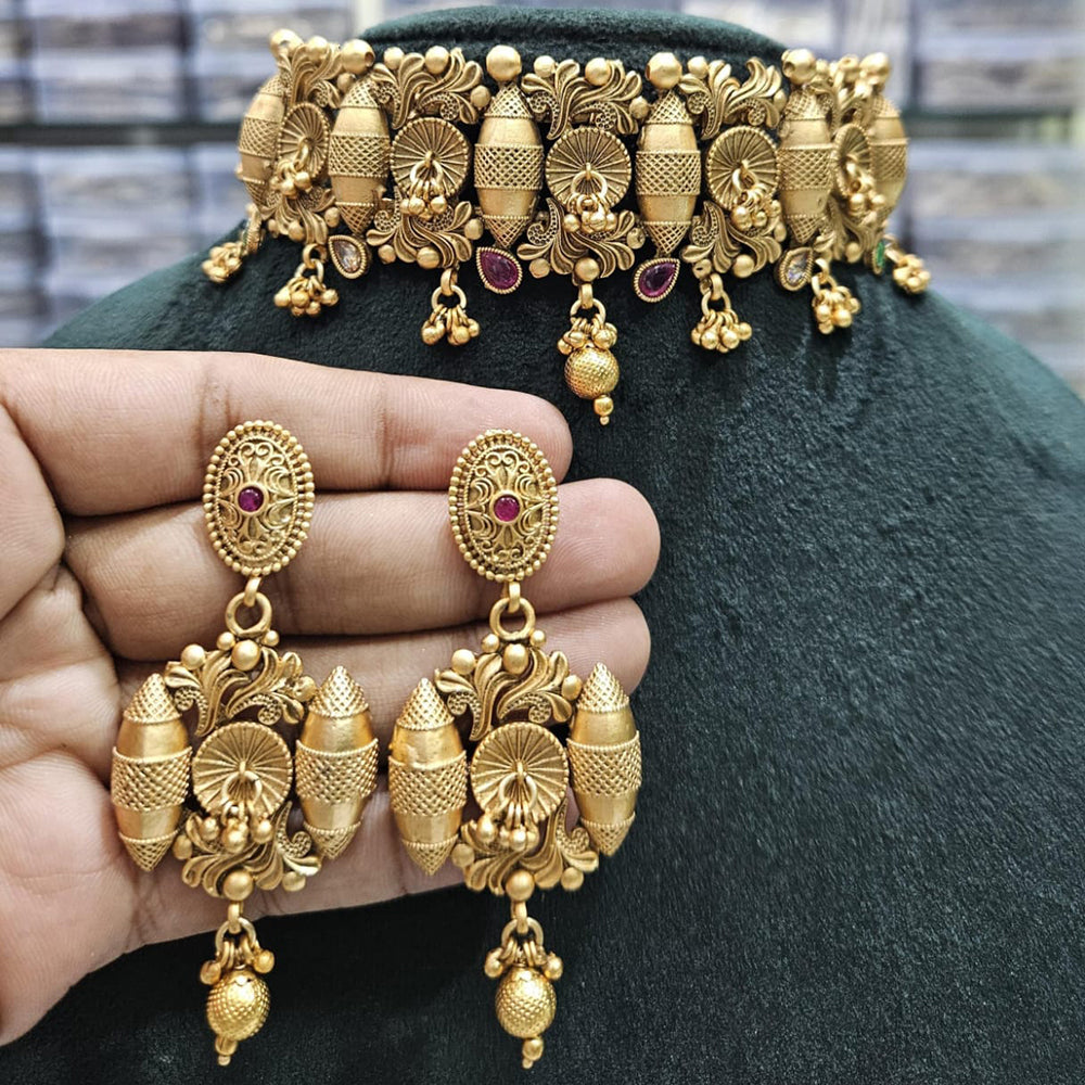 Manisha Jewellery Traditional Polki Kundan and Beads Choker Necklace Set