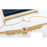 Manisha Jewellery Traditional Pota Stone and Pearl Drops Antique Kamarband