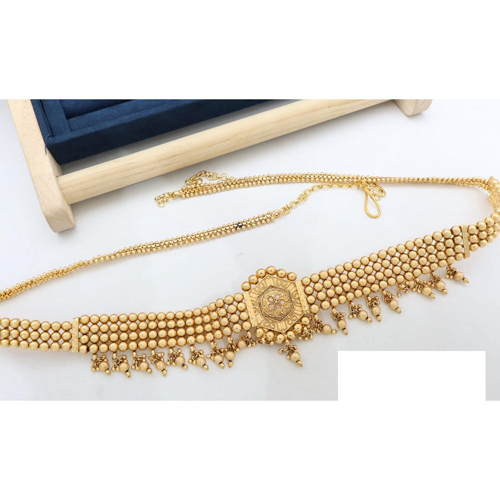 Manisha Jewellery Traditional Pota Stone and Pearl Drops Antique Kamarband