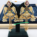 Manisha Jewellery Twin Parrots Glory with Dangling Bells and Pearls Ethnic Earrings