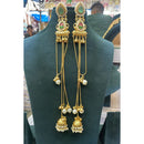 Manisha Jewellery Elegant Pota Stone and Crystal with Dangling Jhumki Earrings