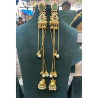 Manisha Jewellery Elegant Pota Stone and Crystal with Dangling Jhumki Earrings
