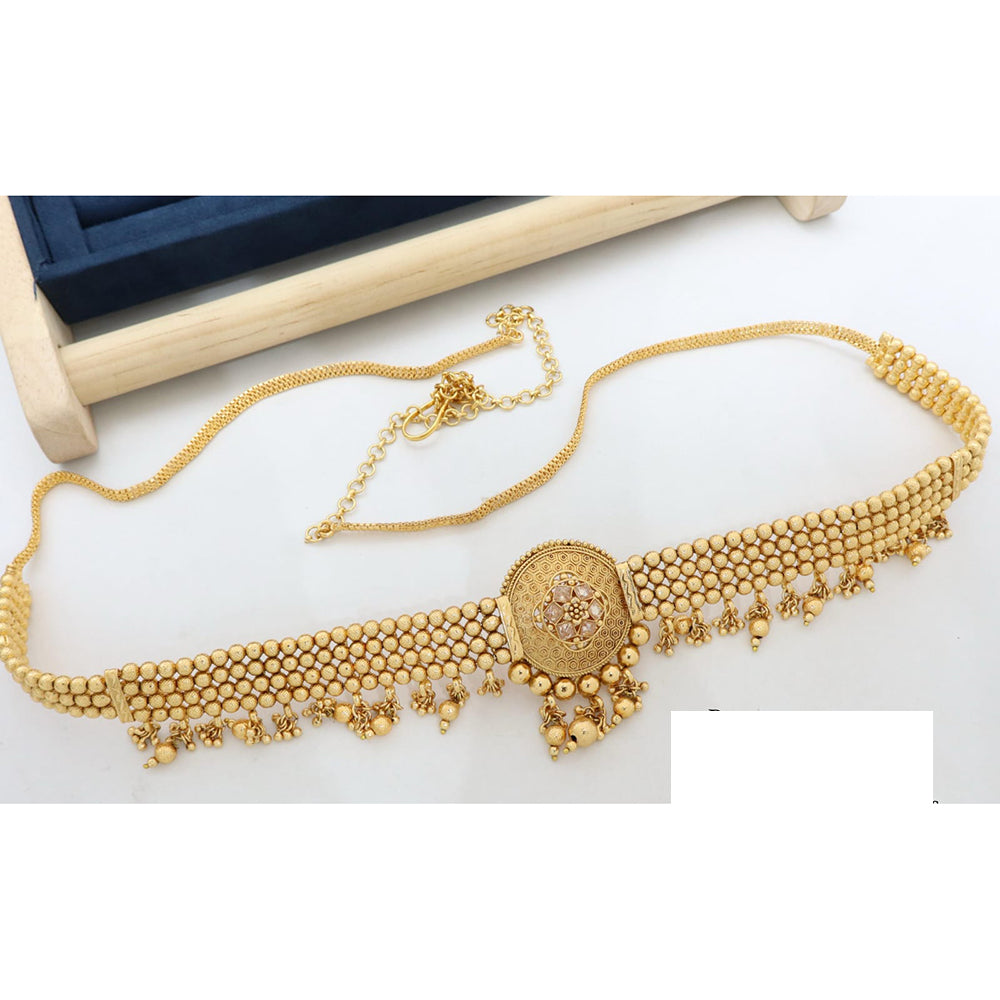 Manisha Jewellery Traditional Pota Stone and Pearl Drops Antique Kamarband