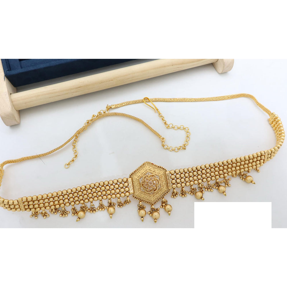 Manisha Jewellery Traditional Pota Stone and Pearl Drops Antique Kamarband