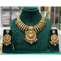 Manisha Jewellery Royal Pota Stone and Beads Necklace Set with Matching Earrings
