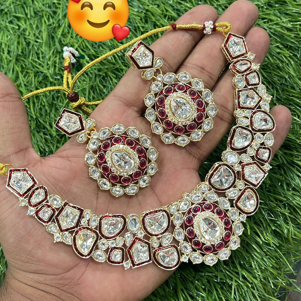 Manisha Jewellery Elegant Spark Kundan And Meenakari Necklace Set