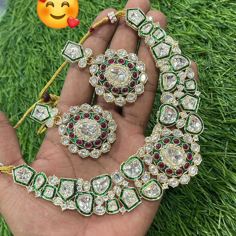 Manisha Jewellery Elegant Spark Kundan And Meenakari Necklace Set
