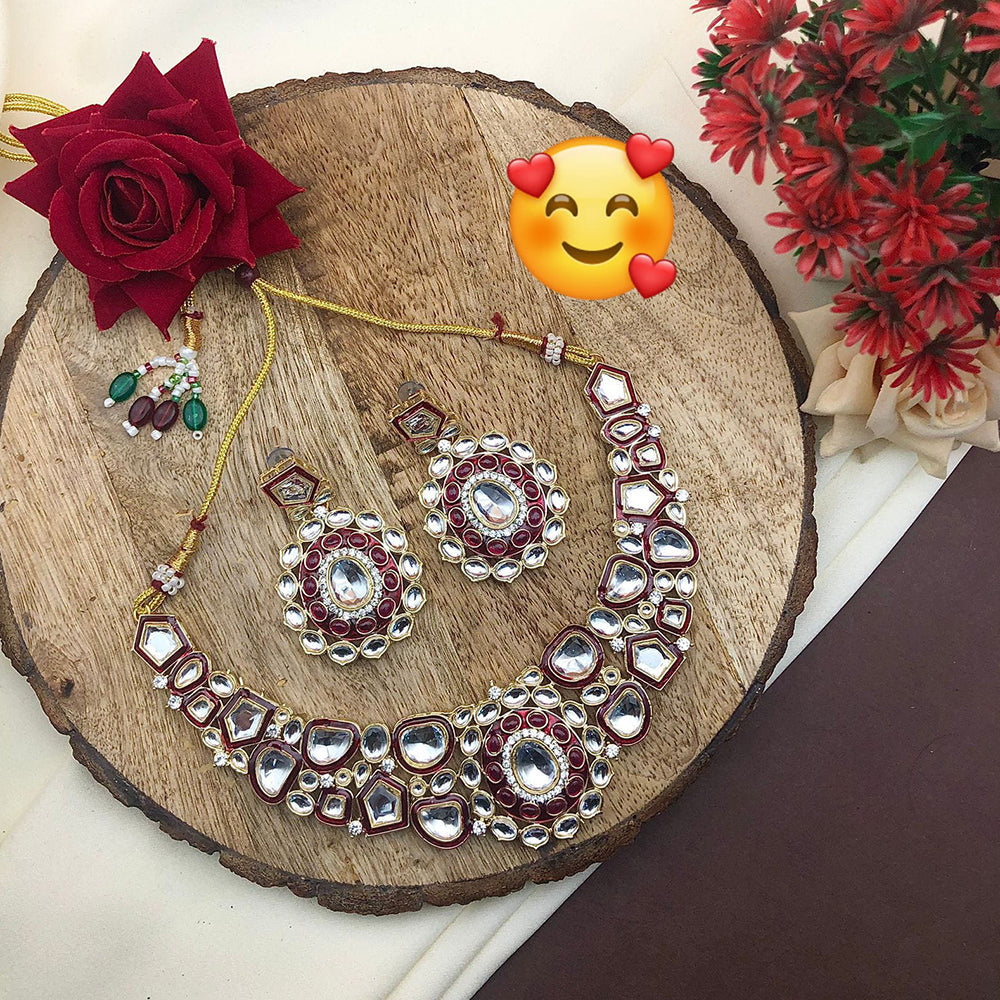 Manisha Jewellery Elegant Spark Kundan And Meenakari Necklace Set