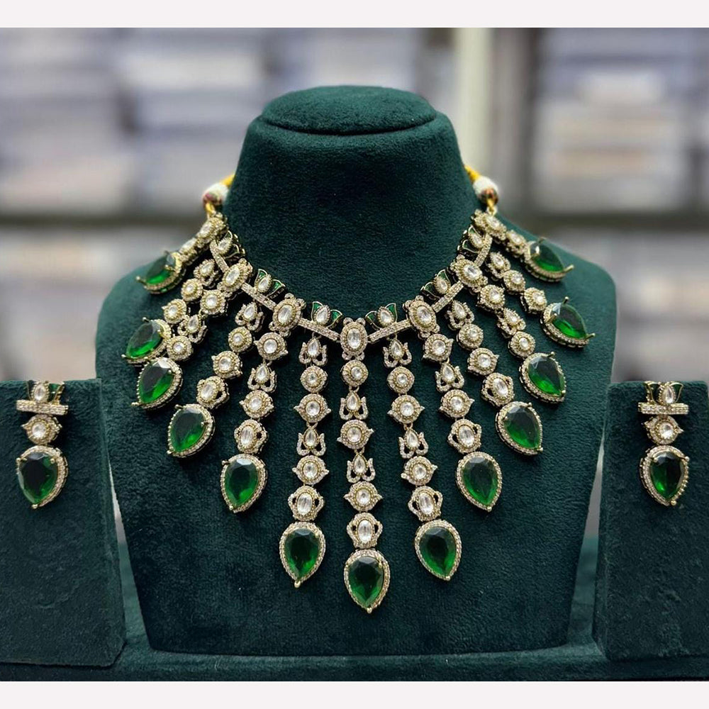 Manisha Jewellery Traditional Wear Pota and Kundan Stone Necklace Set