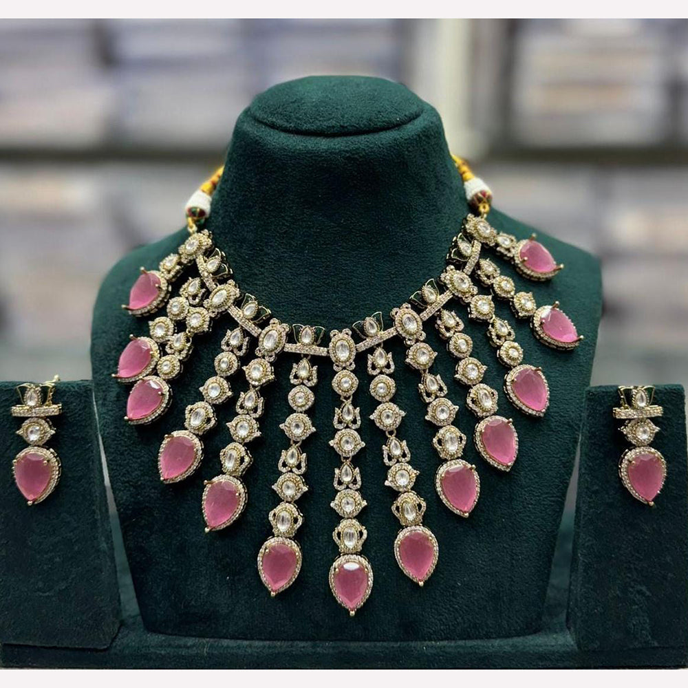 Manisha Jewellery Traditional Wear Pota and Kundan Stone Necklace Set