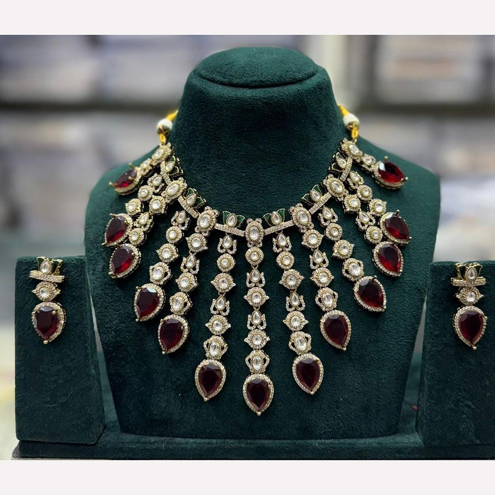 Manisha Jewellery Traditional Wear Pota and Kundan Stone Necklace Set