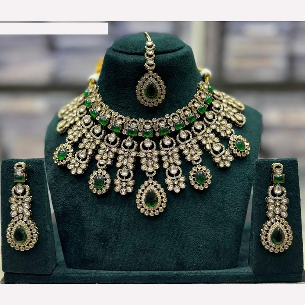 Manisha Jewellery Traditional Wear Pota and Kundan Stone Necklace Set