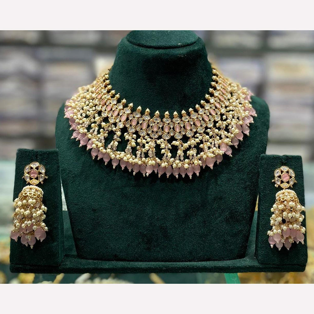 Manisha Jewellery Elegant Ethnic Pota Stone And Pearl Necklace Set