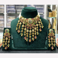 Manisha Jewellery Elegant Ethnic Pota Stone And Pearl Necklace Set