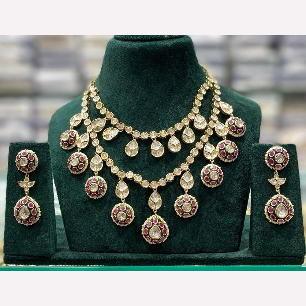 Manisha Jewellery Traditional Wear Pota and Kundan Stone Necklace Set