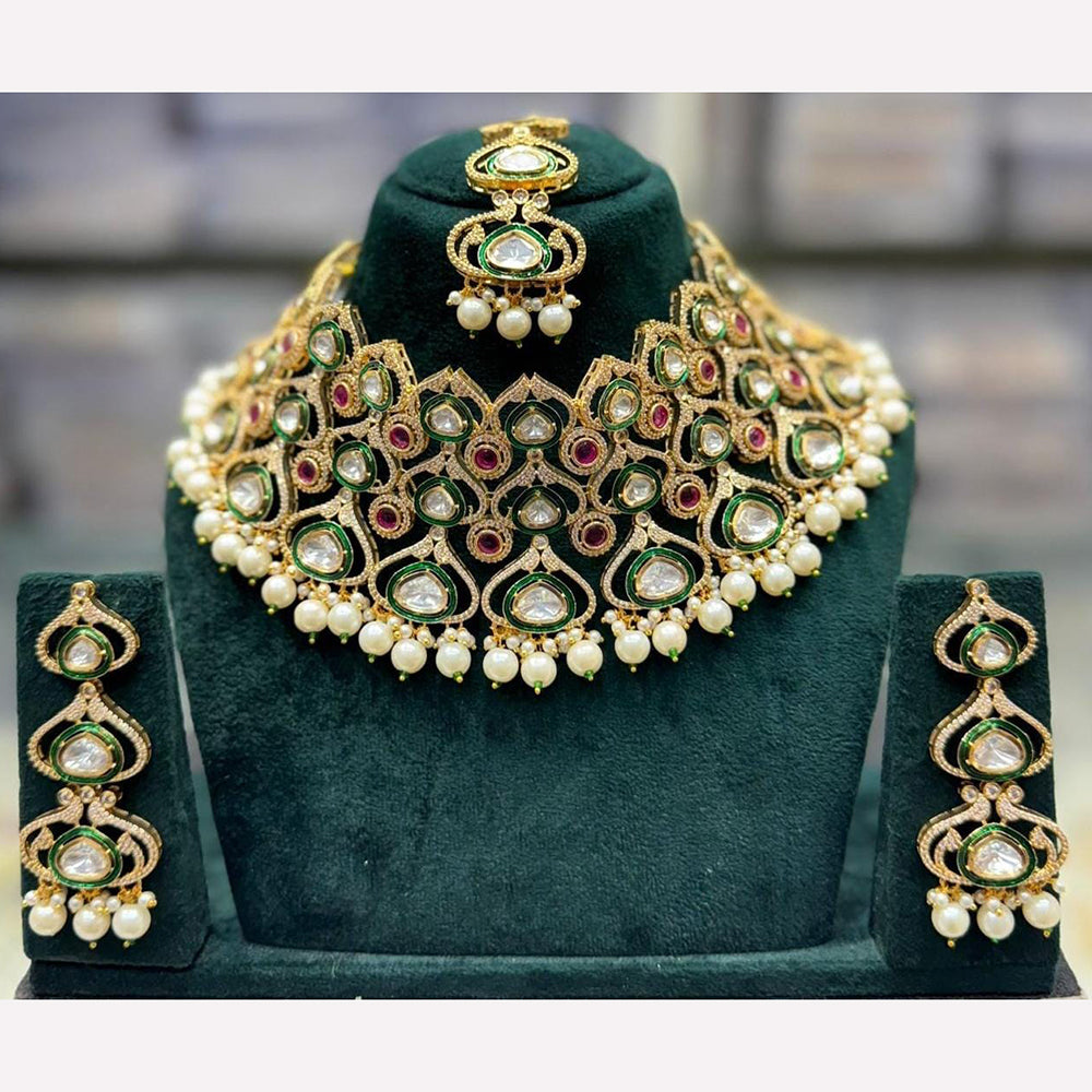 Manisha Jewellery Regal Glow Pota Kundan And Pearl Necklace Set