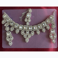 Manisha Jewellery Rhodium Plated and Austrian Stone Necklace Set 
