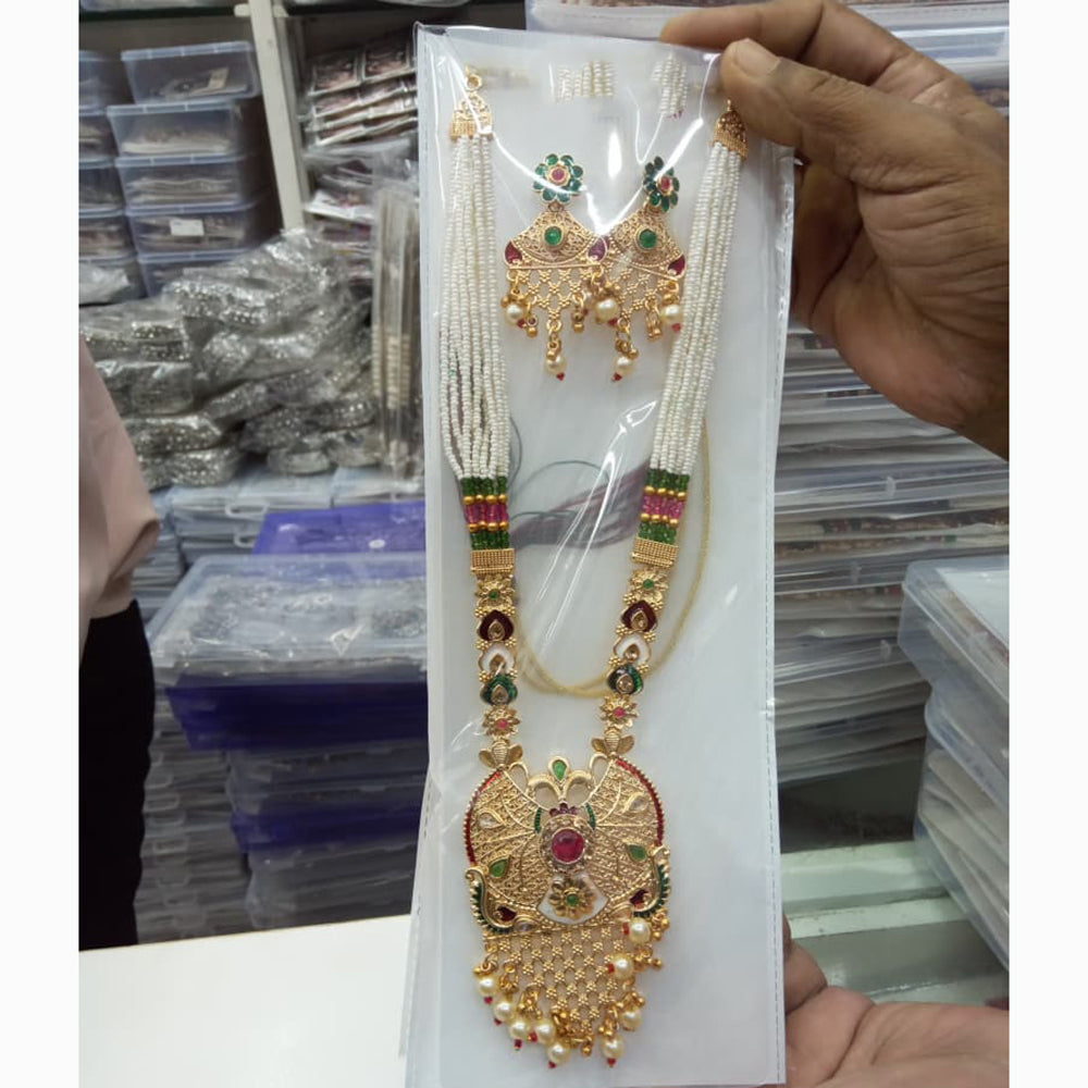 Manisha Jewellery Urban Ethnic Pota Stone And Pearl Necklace Set