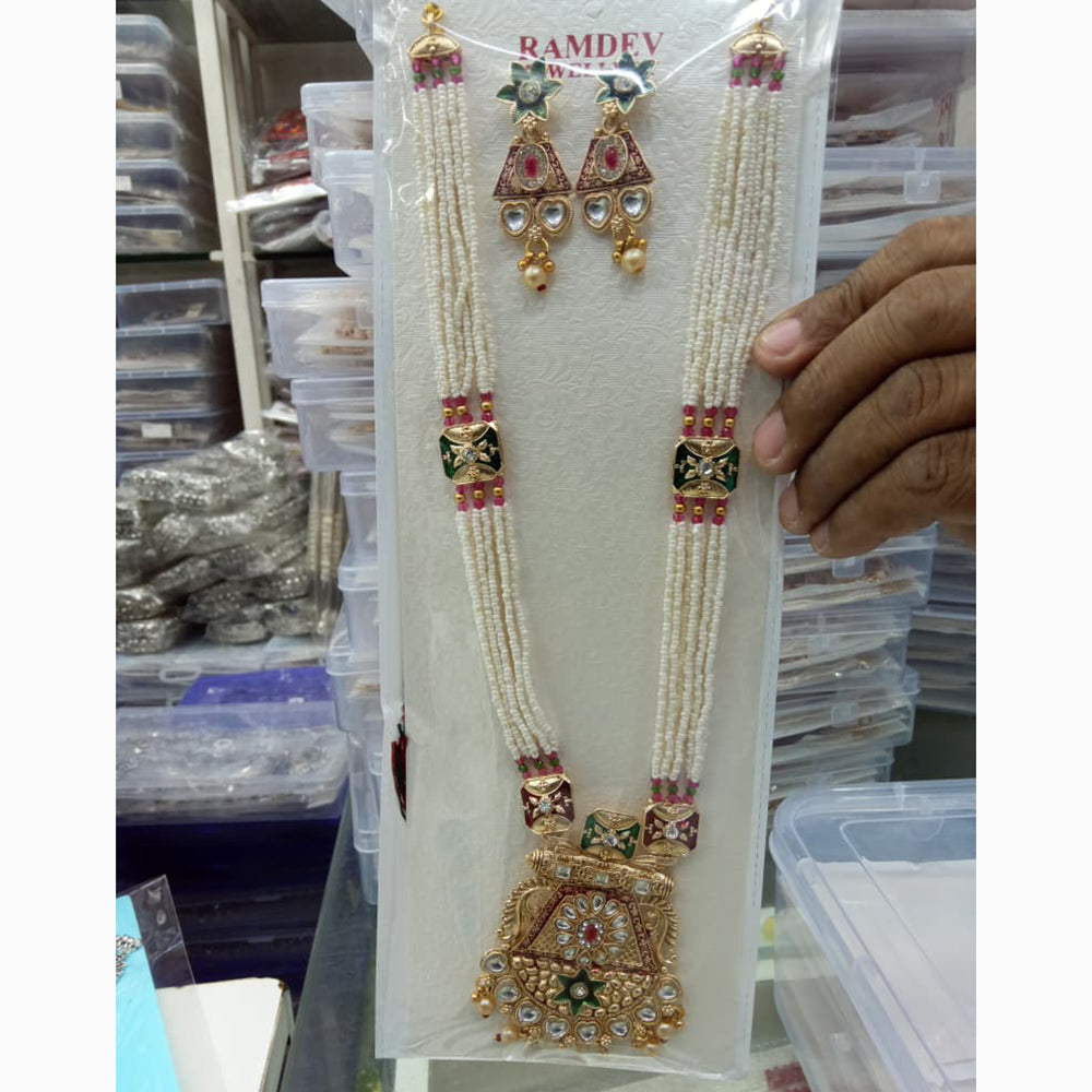 Manisha Jewellery Urban Ethnic Pota Stone And Pearl Necklace Set