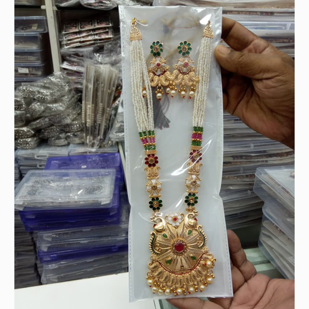 Manisha Jewellery Urban Ethnic Pota Stone And Pearl Necklace Set
