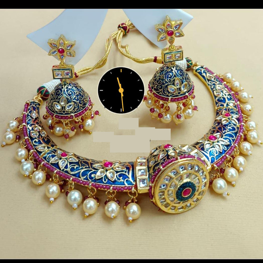 Manisha Jewellery Refined Glow Pota Kundan And Pearl Necklace Set