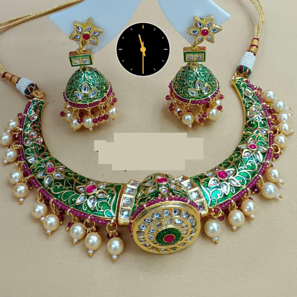 Manisha Jewellery Refined Glow Pota Kundan And Pearl Necklace Set