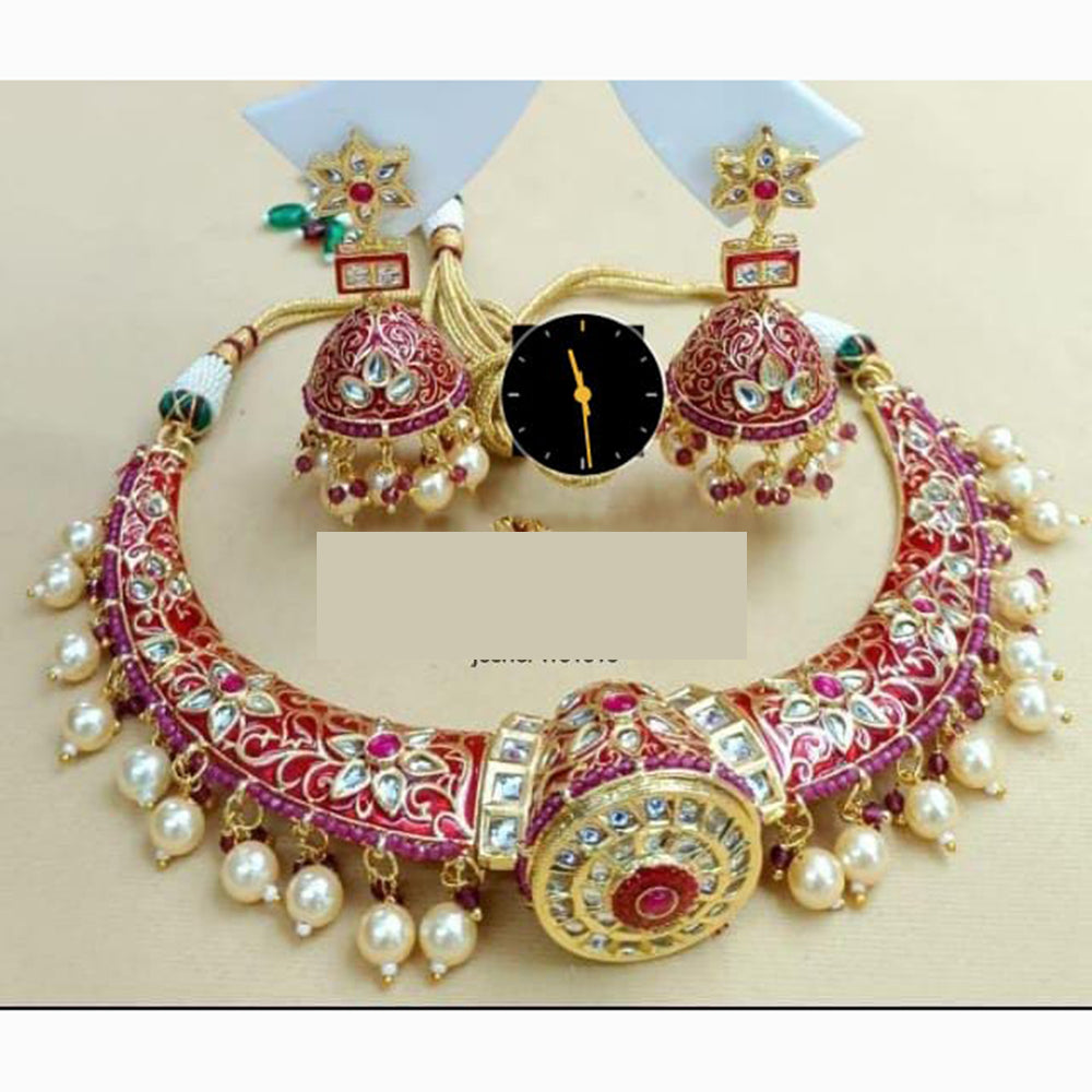 Manisha Jewellery Refined Glow Pota Kundan And Pearl Necklace Set