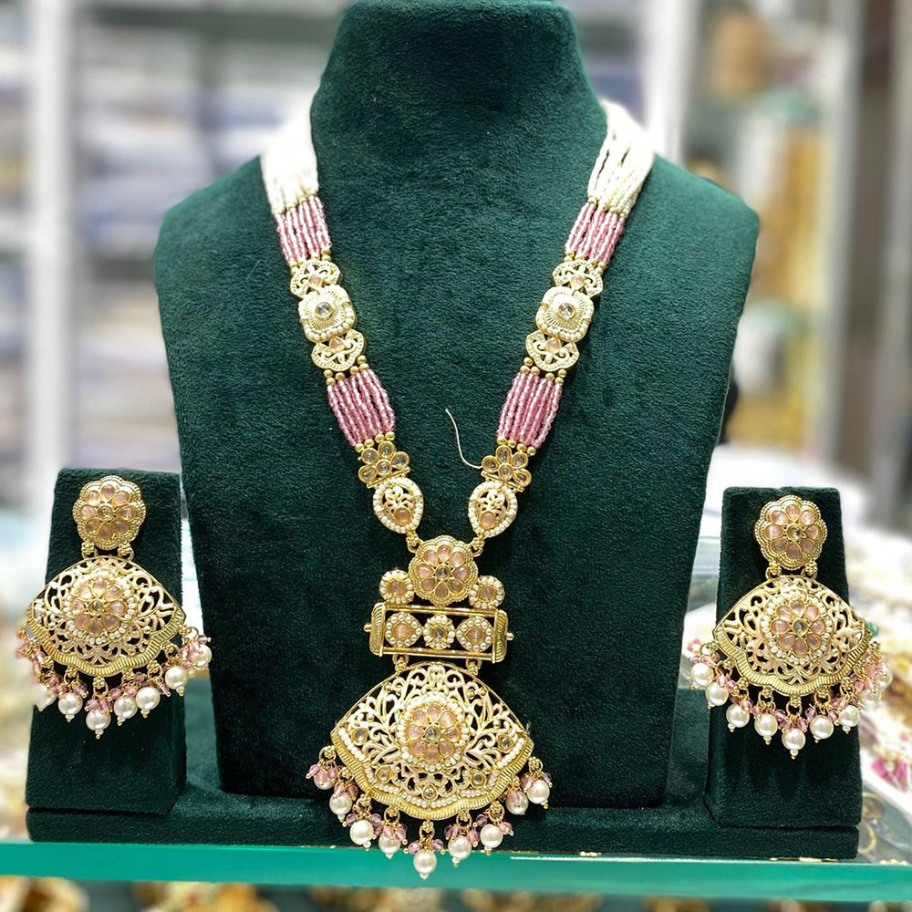 Manisha Jewellery Elegance Pota Stone Pearl And Beads Necklace Set