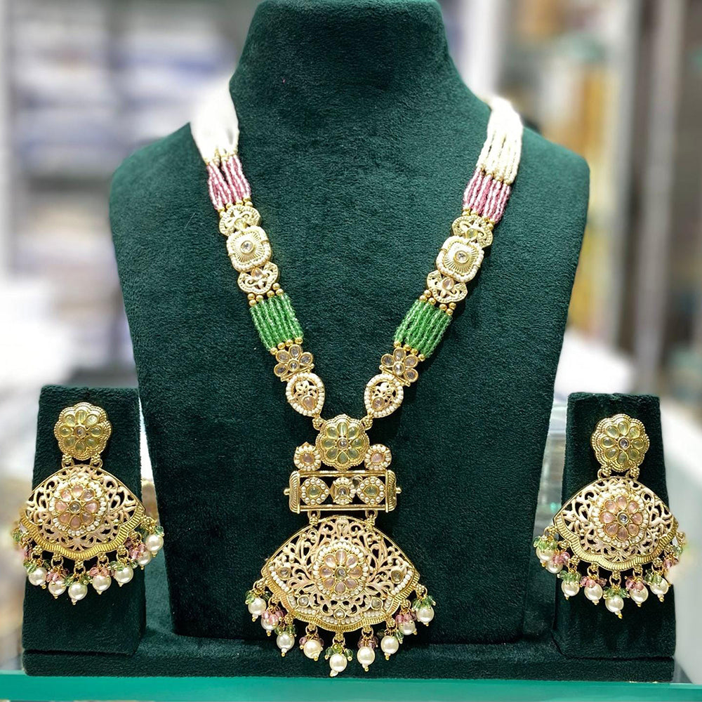Manisha Jewellery Elegance Pota Stone Pearl And Beads Necklace Set