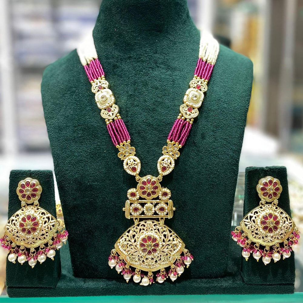 Manisha Jewellery Elegance Pota Stone Pearl And Beads Necklace Set