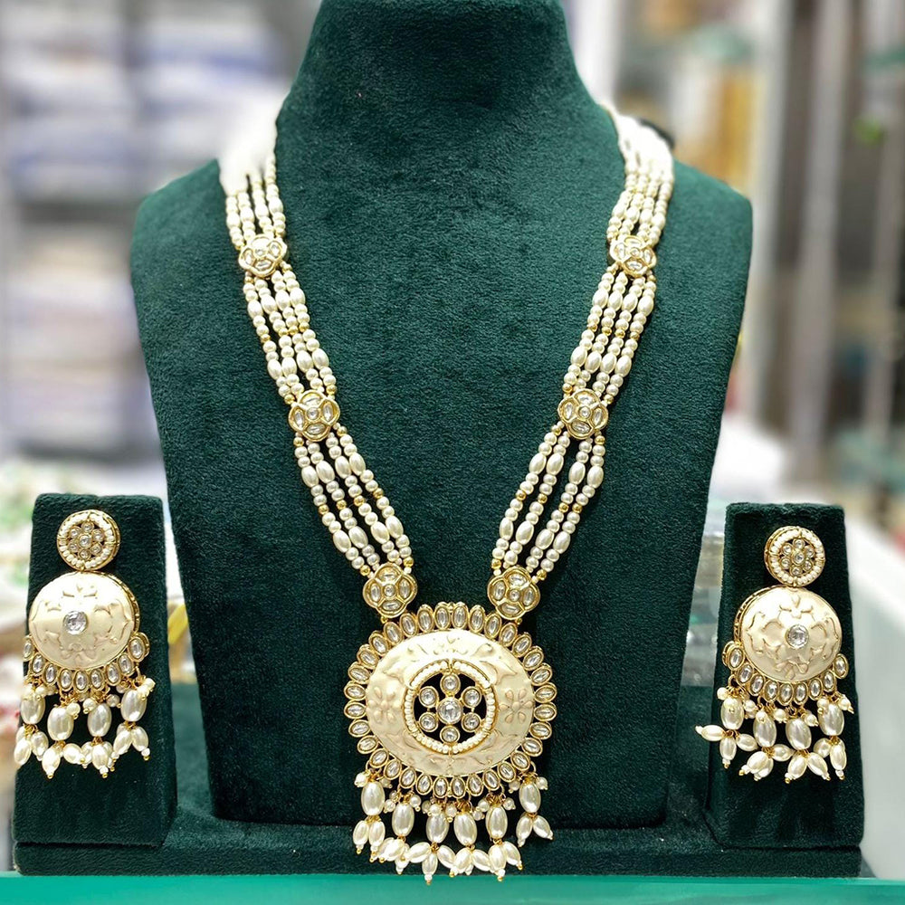 Manisha Jewellery Elegance Pota Stone Pearl And Beads Necklace Set